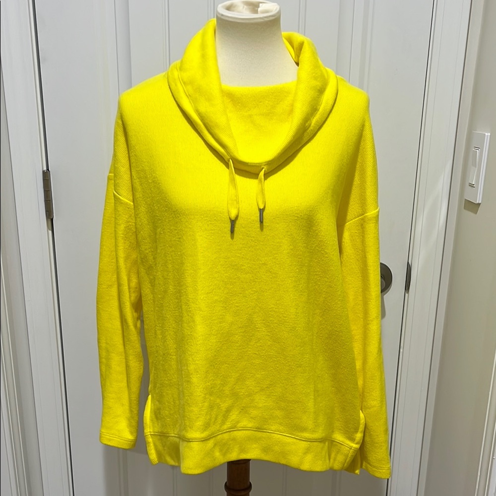 NWOT BR Neon Yellow Cowl Neck Sweater